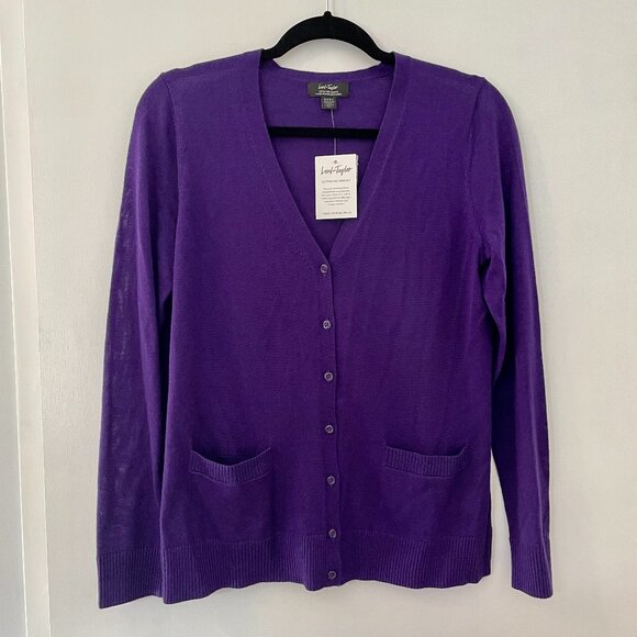 Lord & Taylor Extra Fine Merino Wool Cardigan - NWT - Picture 1 of 9
